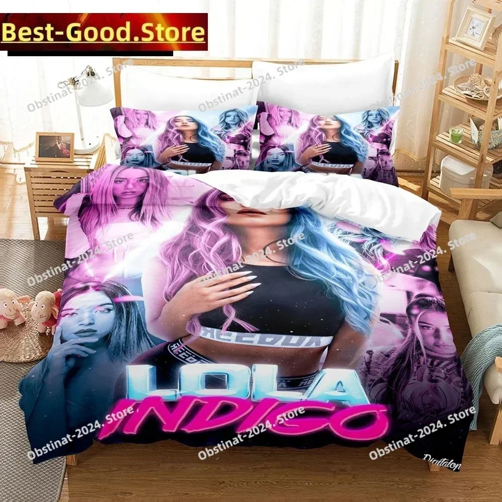 3D Singer L-Lola Fashion Índigo Bedding Set Printed single Comforter Quilt Duvet Cover Pillow Case 3 Pieces Sets Kids Adult Size