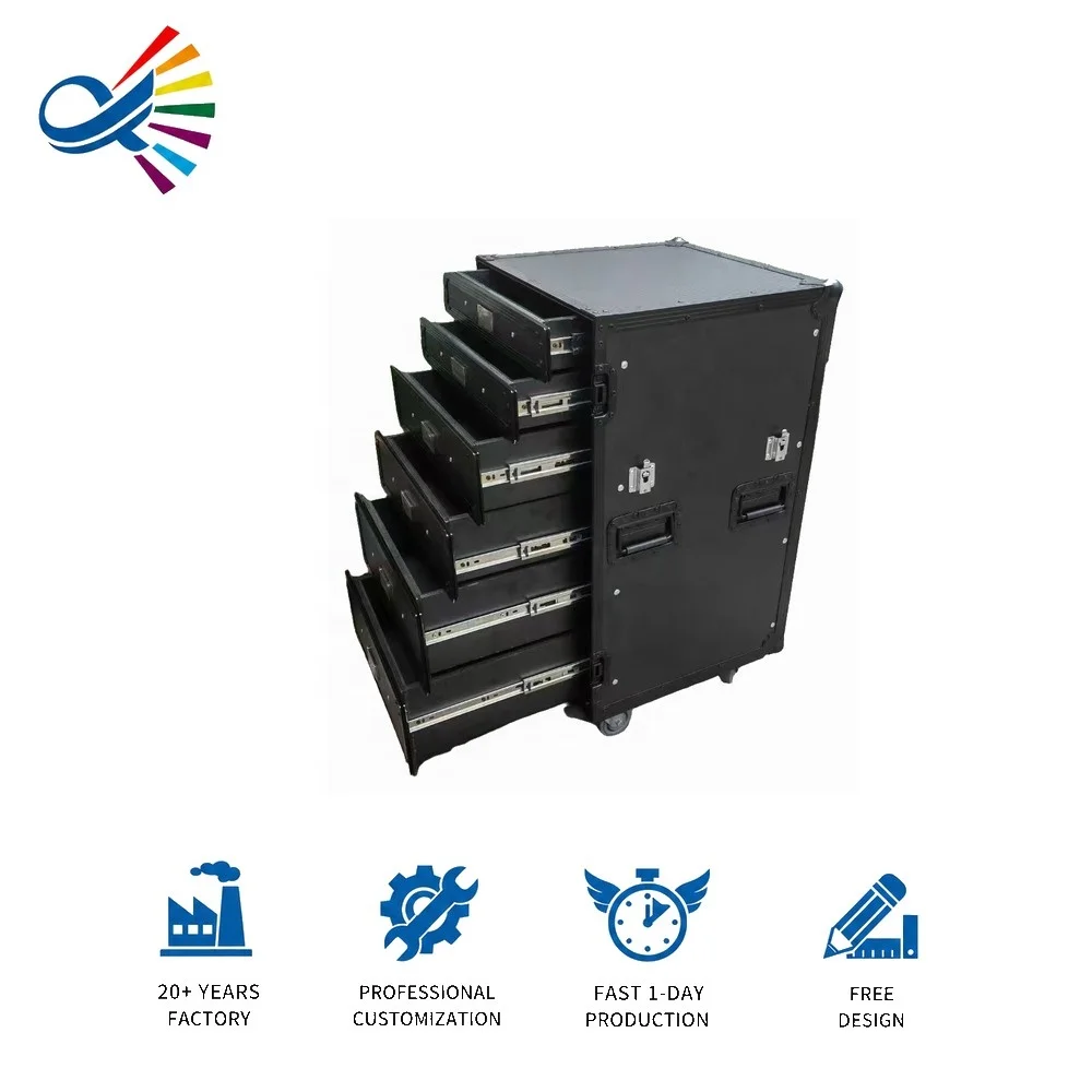 OEM Multi-Function Production Console Drawer Workstation Flight Case Durable Custom Protective Case For Events
