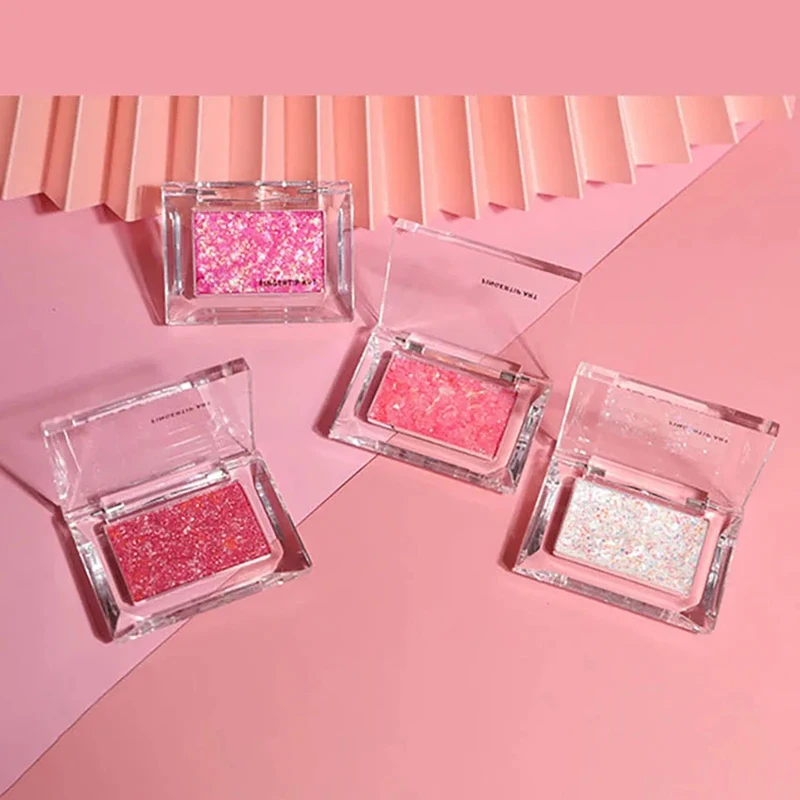 Disco de sombra de ojos portátil de un solo Color, paleta de sombras de ojos de brillo de moda, coloridas y brillantes, herramientas de maquillaje de belleza