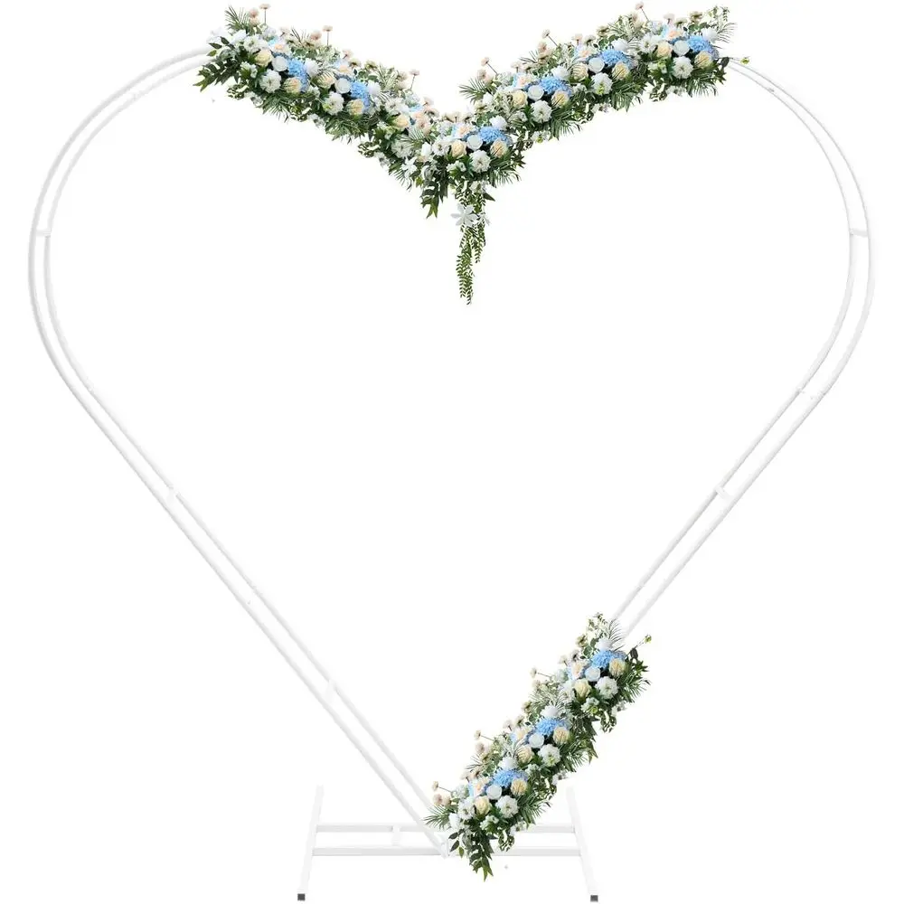 

Heart-Shaped 6.7ft Wedding Arch with Base, Metal Balloon Arch Kit for Weddings and Parties, White