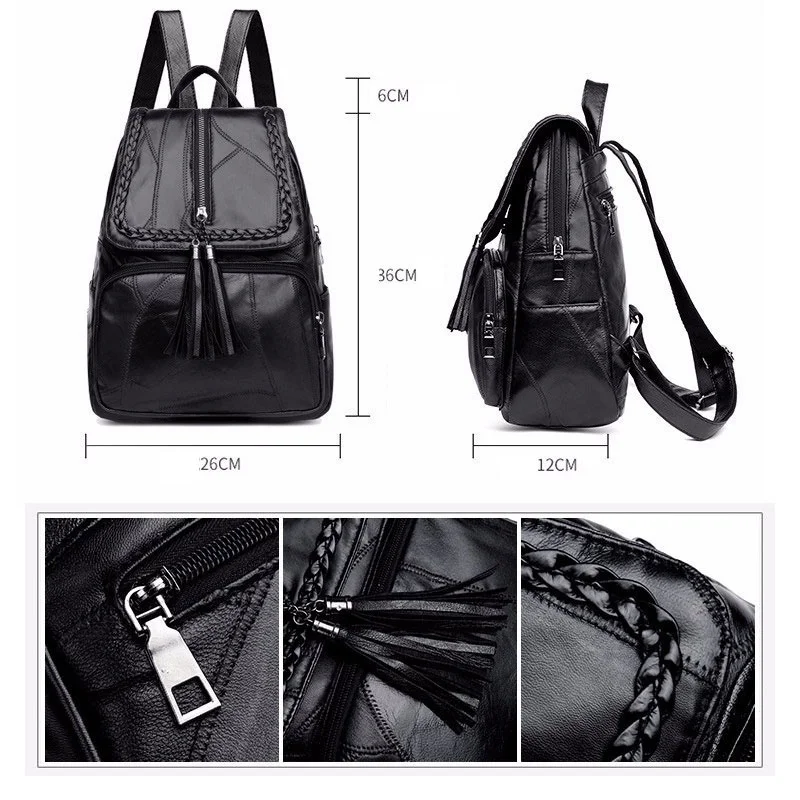 Women\'s Designer Backpack Casual Shoulder Bags for Women High Quality Leather Backpacks Female School Bags for Teenage Girls Sac