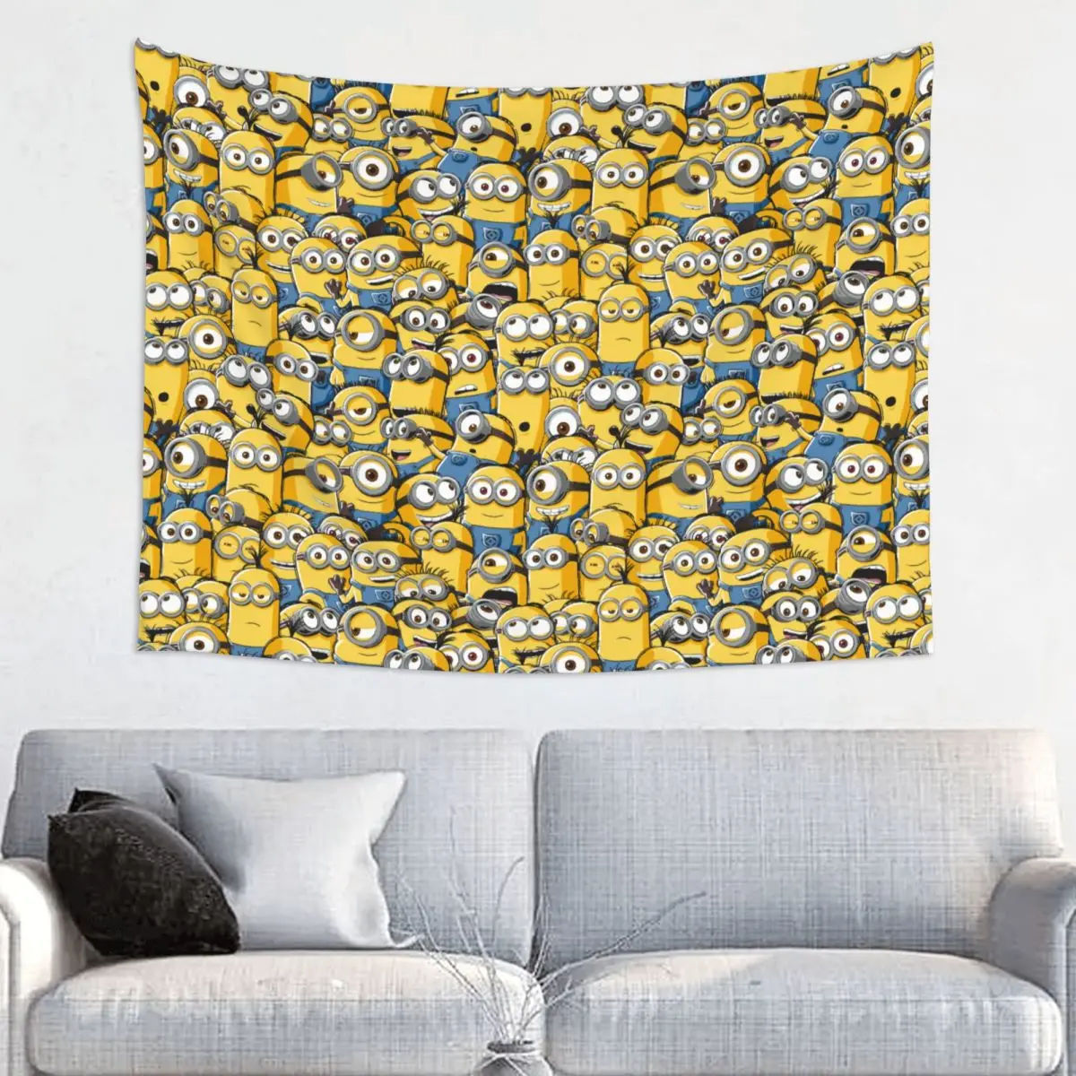 Custom Minions Anime Tapestry Home Decor Hippie Wall Hanging Cartoon Minion Tapestries for Bedroom