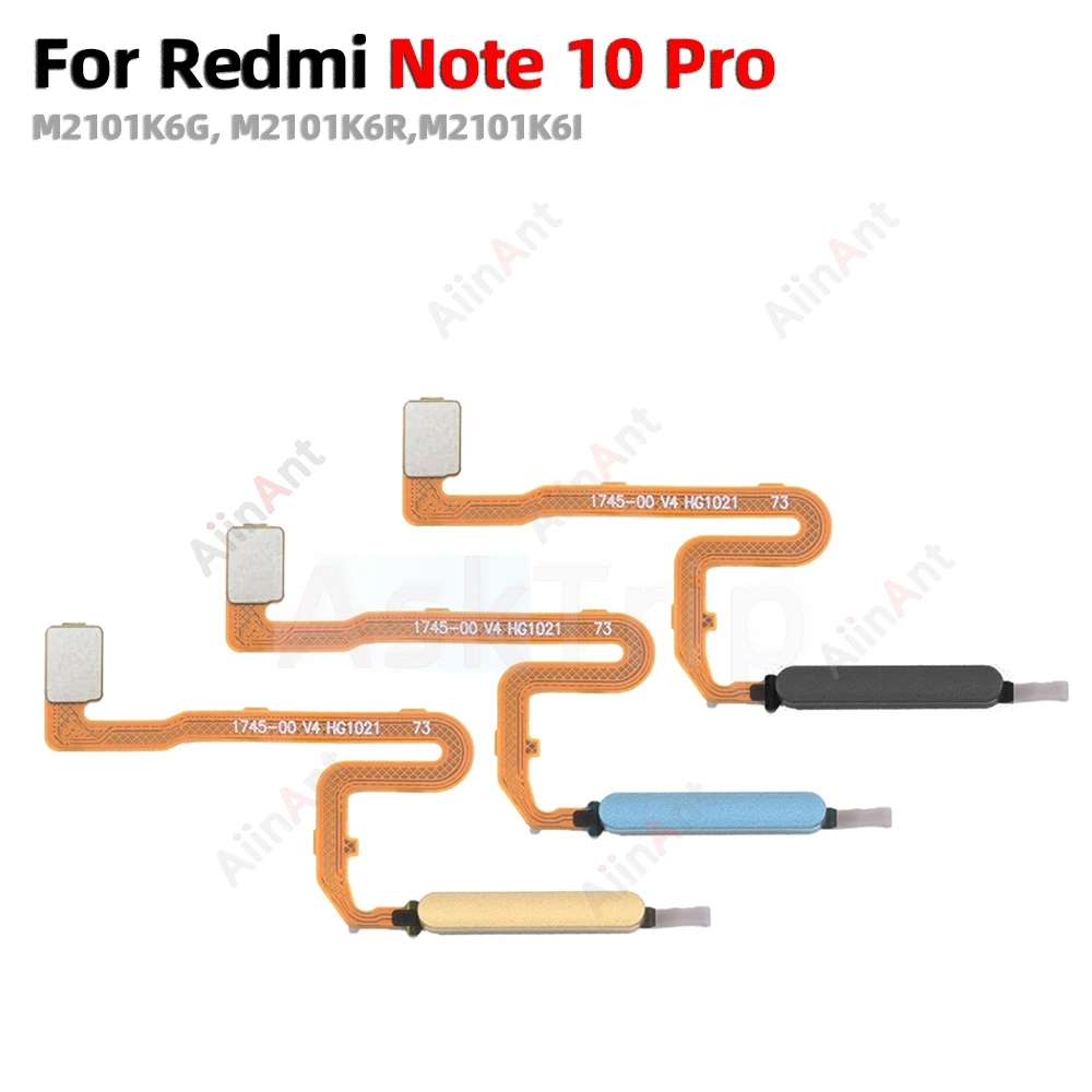 Back Side Power Button Touch ID Finger Sensor Fingerprint Scanner Flex Cable For Xiaomi Redmi Note 10 10s Pro 4G 5G Phone Parts