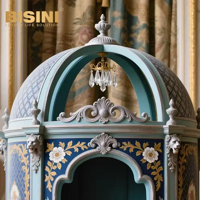 French Classical Rococo Style Solid Wood Pet Interior Furniture, cat and Dog Villa, cat and Dog House