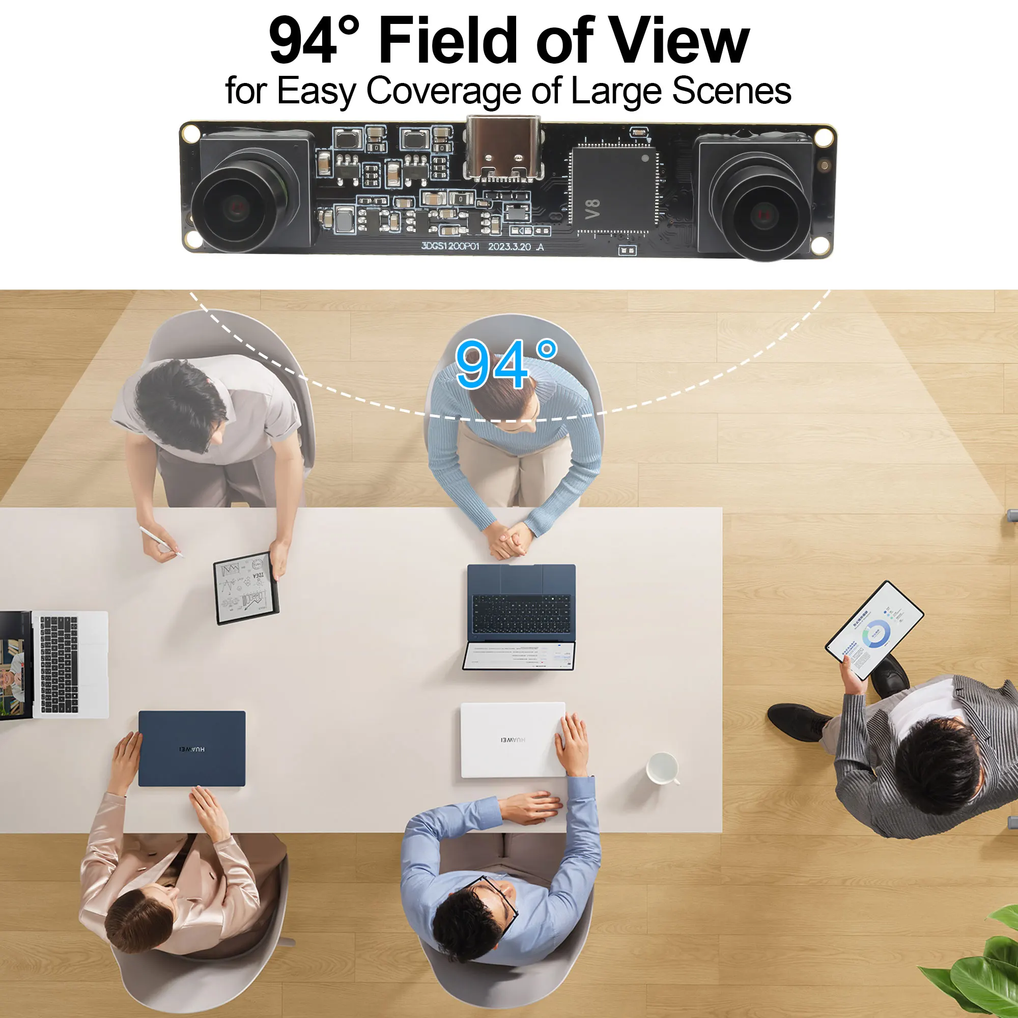 

ELP 3D Binoculars Stereo Camera 1200P 60fps Dual Synchronization Lens Global Shutter No Distortion for AI Face Recognition