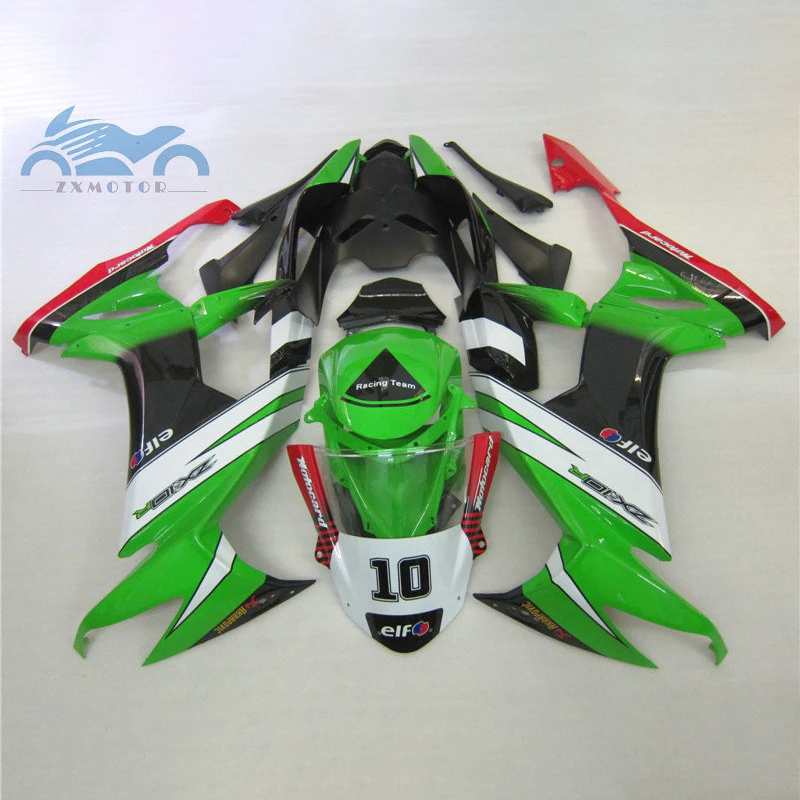 Customized fairings kit for KAWASAKI Ninja ZX10R 2008 2009 2010 ABS racing fairing set ZX 10R 08 09 10 green black body parts