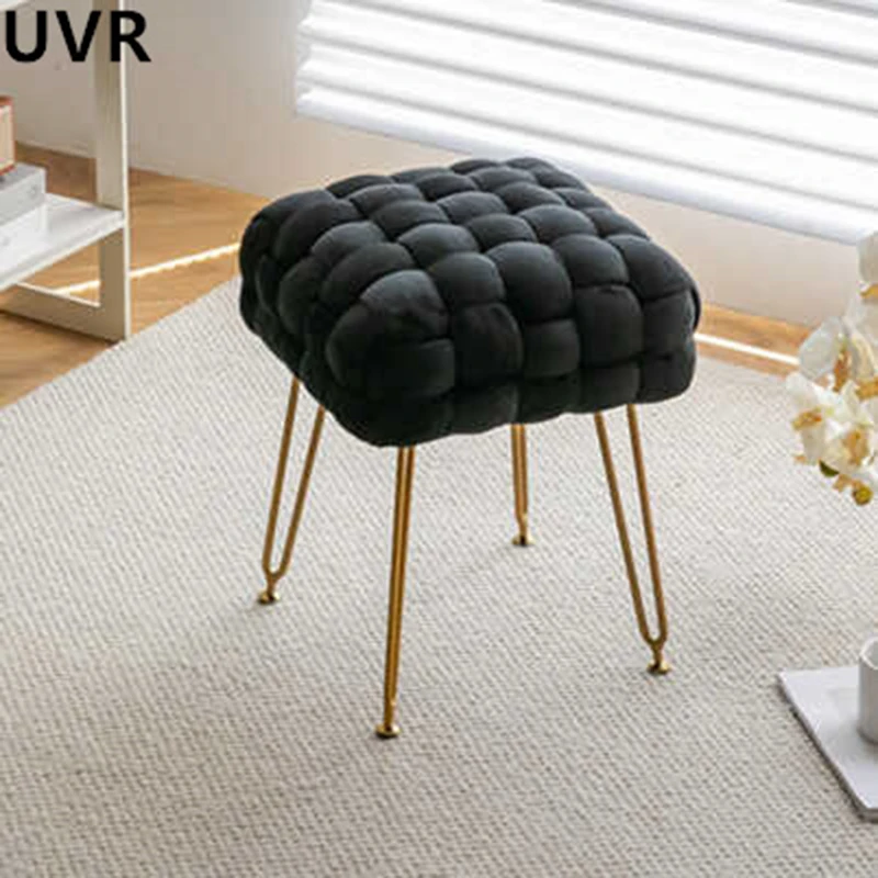 UVR Bedroom Girls Special Makeup Stool Creative Weaving Dressing Table Stool Light Luxury Senior Minimalist Footstool Home