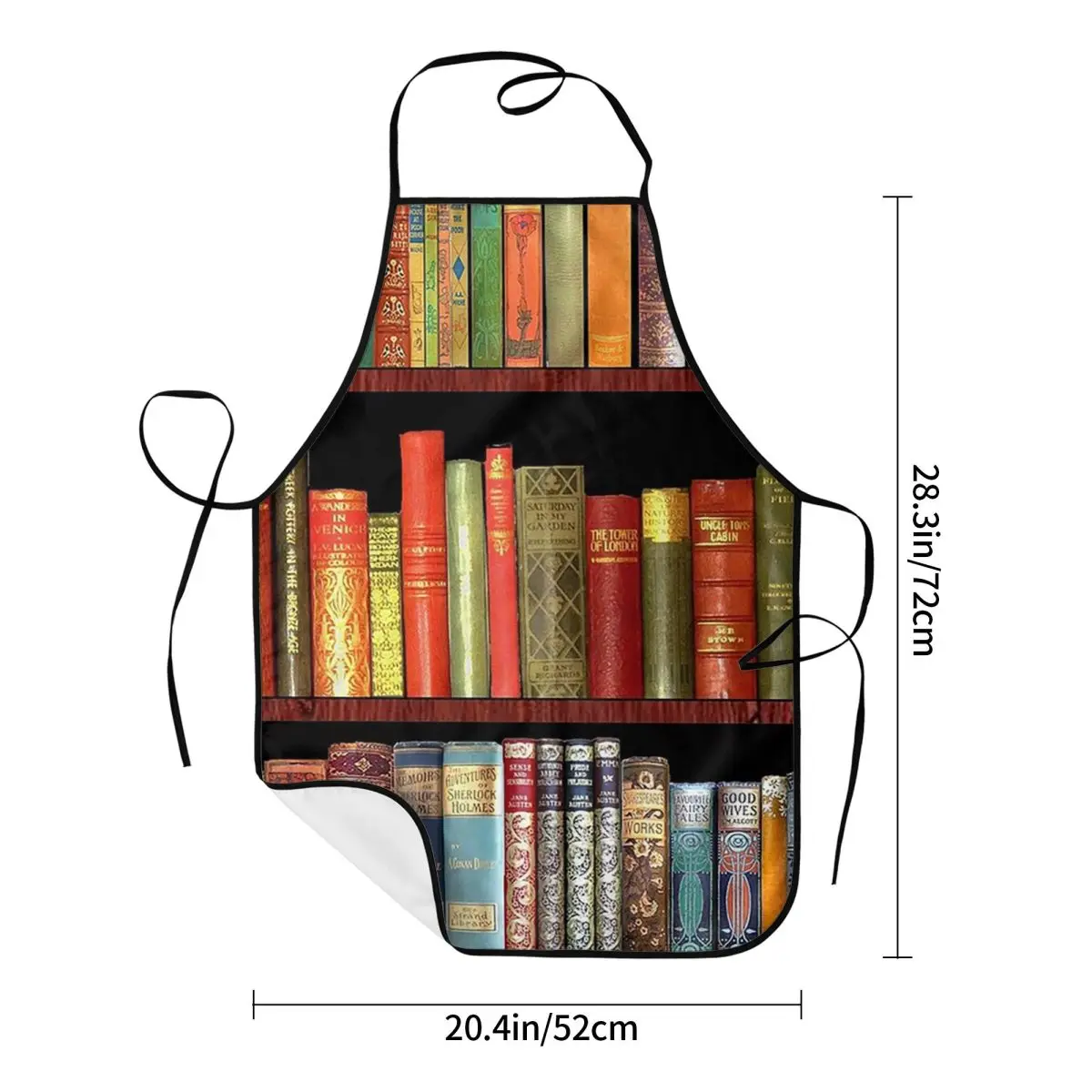 Bookworm Antique Book Library, Vintage Book Shelf Aprons Chef Cooking Baking Tablier Waterproof Bib Kitchen Cleaning Pinafore