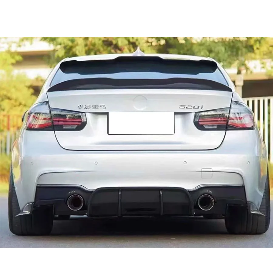 لسيارات BMW 3 series F30 F35 320 330 ألياف الكربون عودة الشفاه مانع صدمات خلفي للسيارة الناشر الخلفي الخائن سبويلر تحويلة GEEX نمط طقم الجسم #5