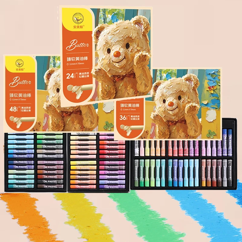24/36/48pcs Heavy Color Soft Pastel Chalk, Creamy Coverage Buttery Smoothness Smudge Full Technique Adaptation for Novice Artist