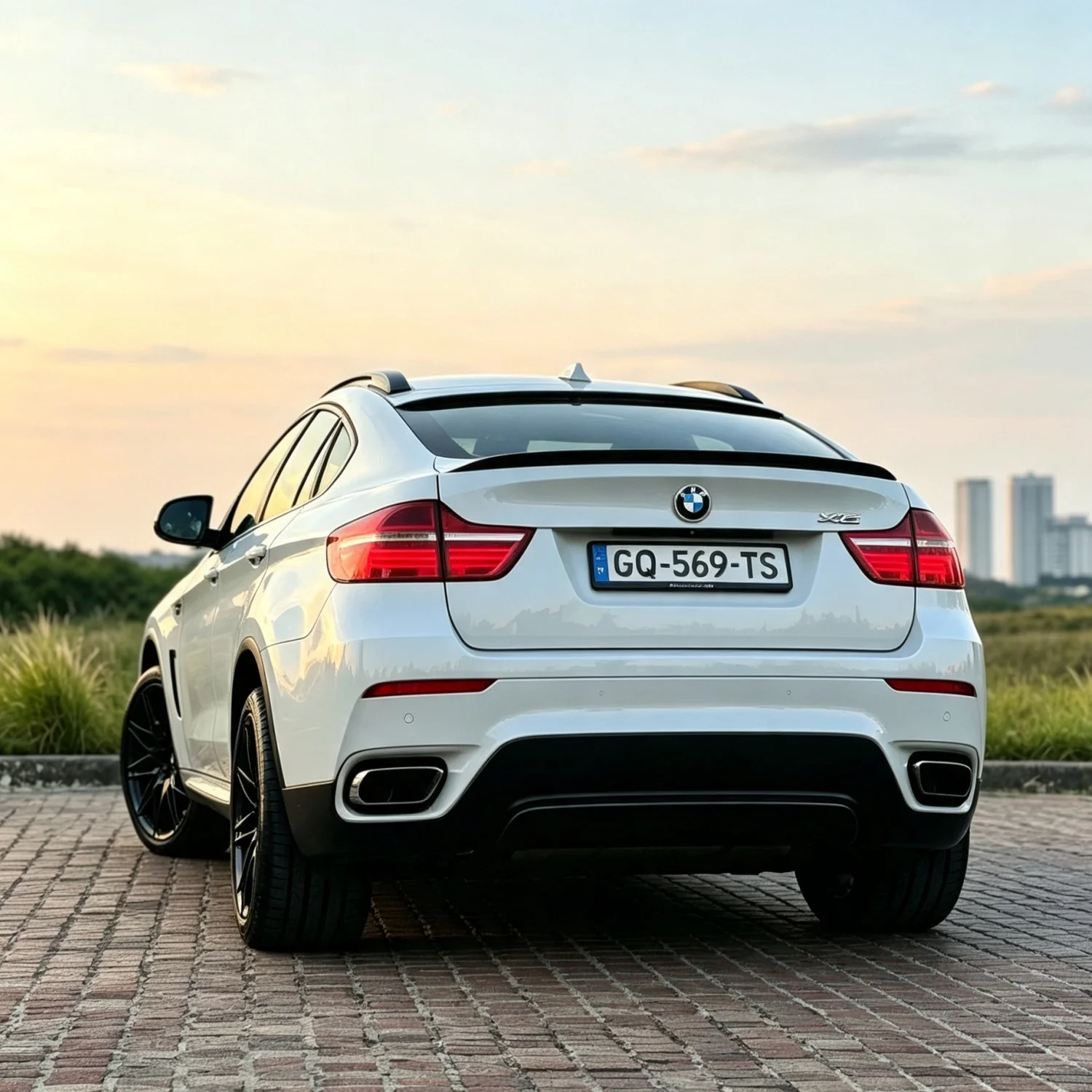Für BMW X6 E71 2008-2014 M-Performance Heckspoiler Flügel Hochglanz Schwarz Karosserie-Kit Zubehör Tuning
