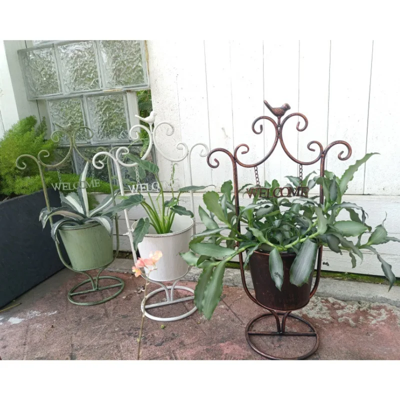 Factory direct sales, original foreign trade order, American rural iron welcome brand pot, flower bucket decoration, outer pot