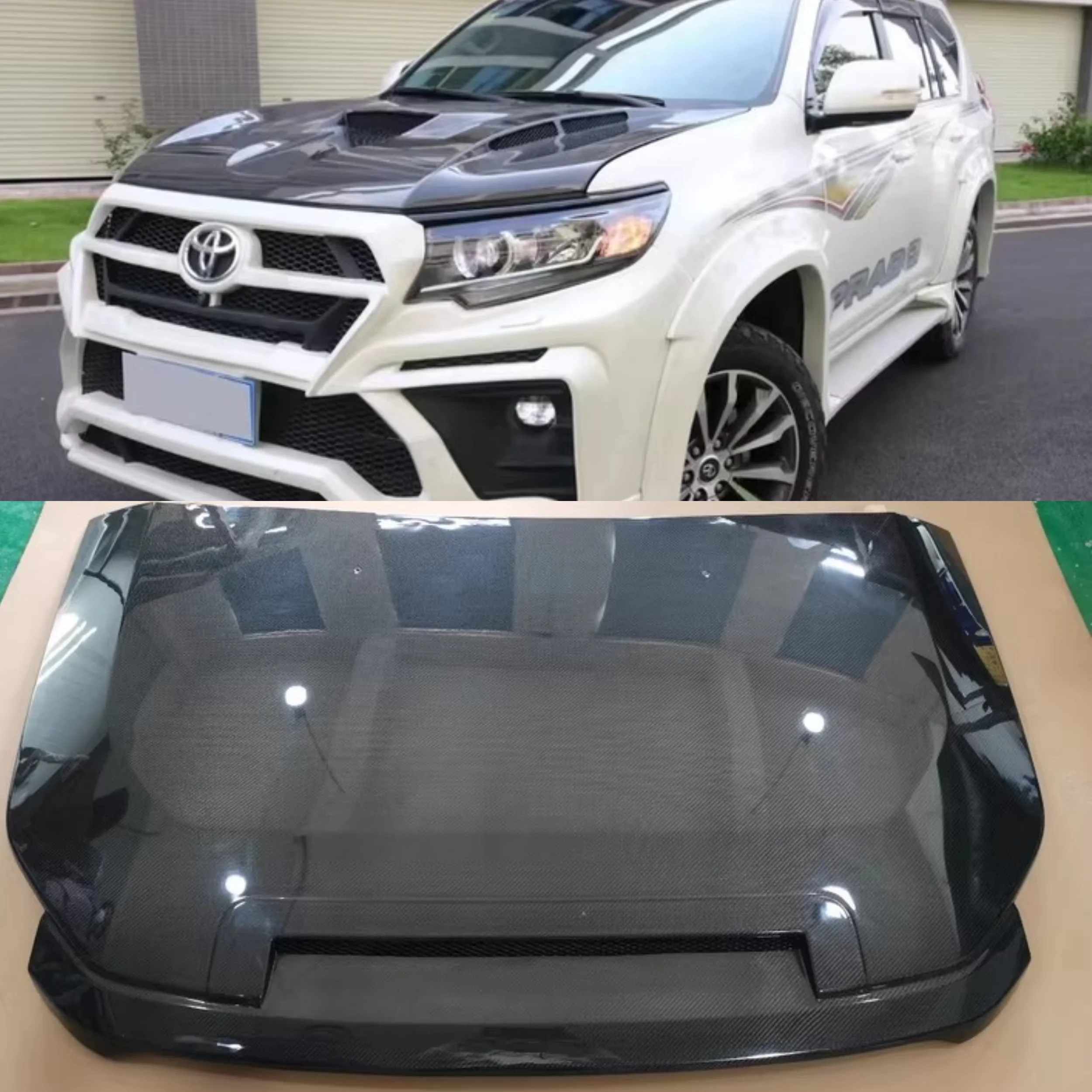

Carbon fiber Engine cover Assembly for Toyota Land Cruiser FJ modified Hood Engine Bonnet Car Accessories