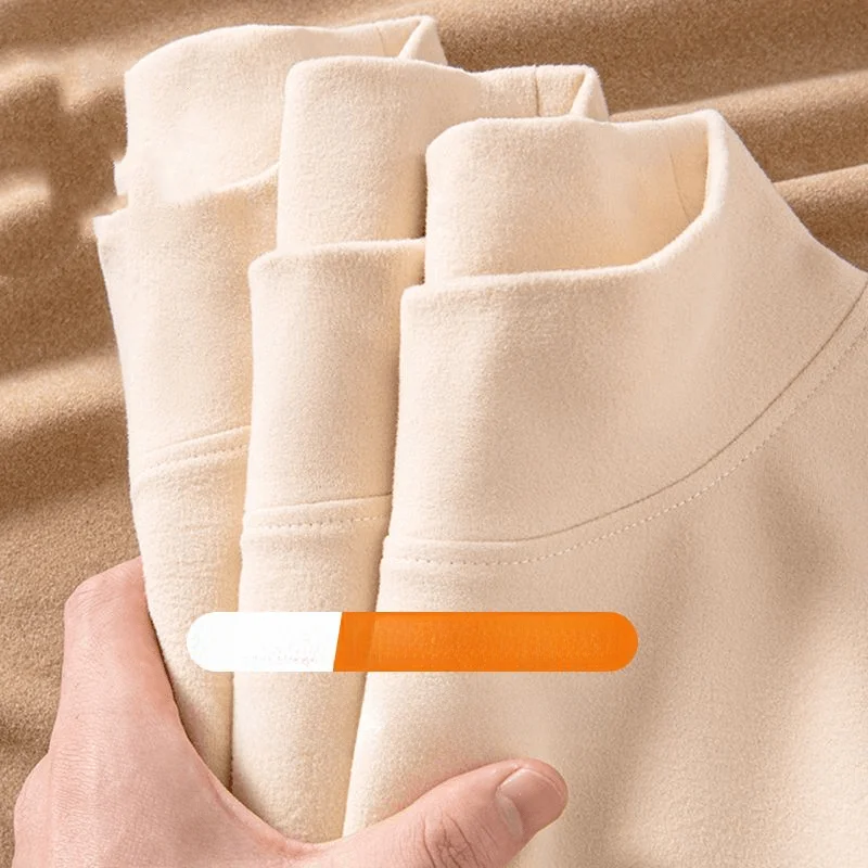 

Утепленная однотонная футболка с воротником-стойкой и длинным рукавом, осенне-зимняя, с начесом, базовая, молодежный стиль