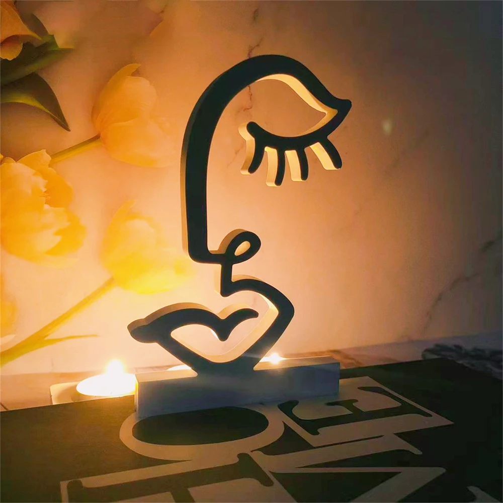 Face Silhouette Plaster Gypsum Ornaments Silicone Mold Horse'S Head Cement Pouring Crafts Mold For Home Atmosphere Decoration