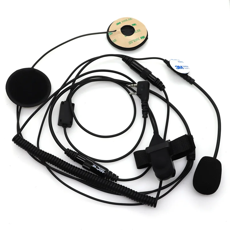 Walkie Talkie Helmet Headset 2 Pin PTT Motorcycle Headphone For Kenwood Baofeng Puxing Ham Two Way Radio