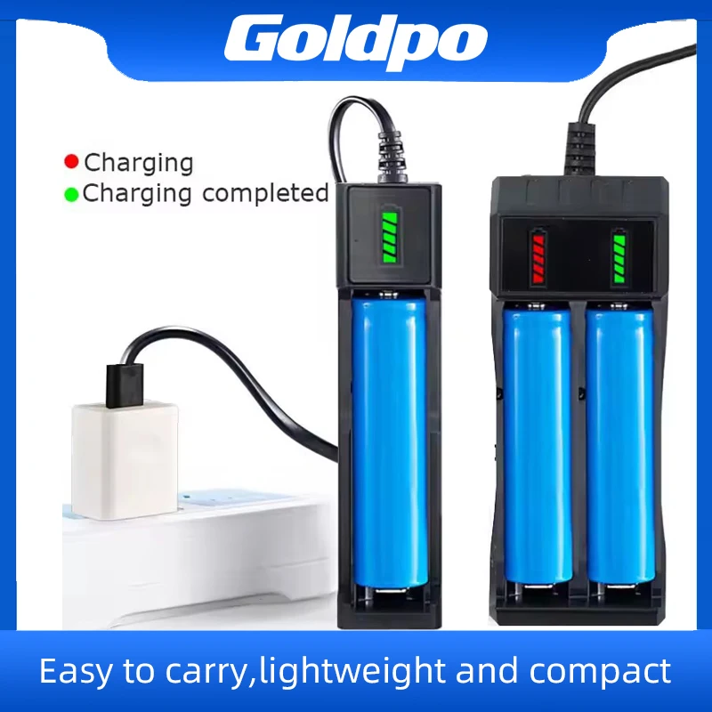 18650 Battery Charger 1/2/4 Slots Dual 18650 Charging 3.7V Rechargeable Lithium Battery USB Charger For 16340 14500 18650
