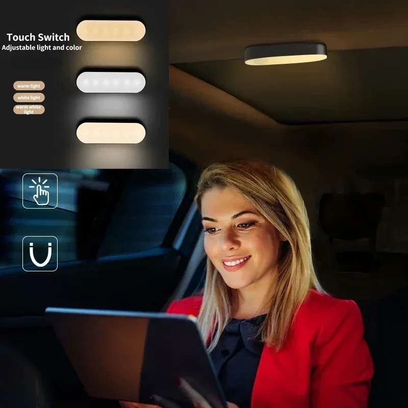 New LED Car Styling Night Light Indoor Ceiling Light Accessories Tools Car Reading Light Charging Wireless Magnetic Atmosphere