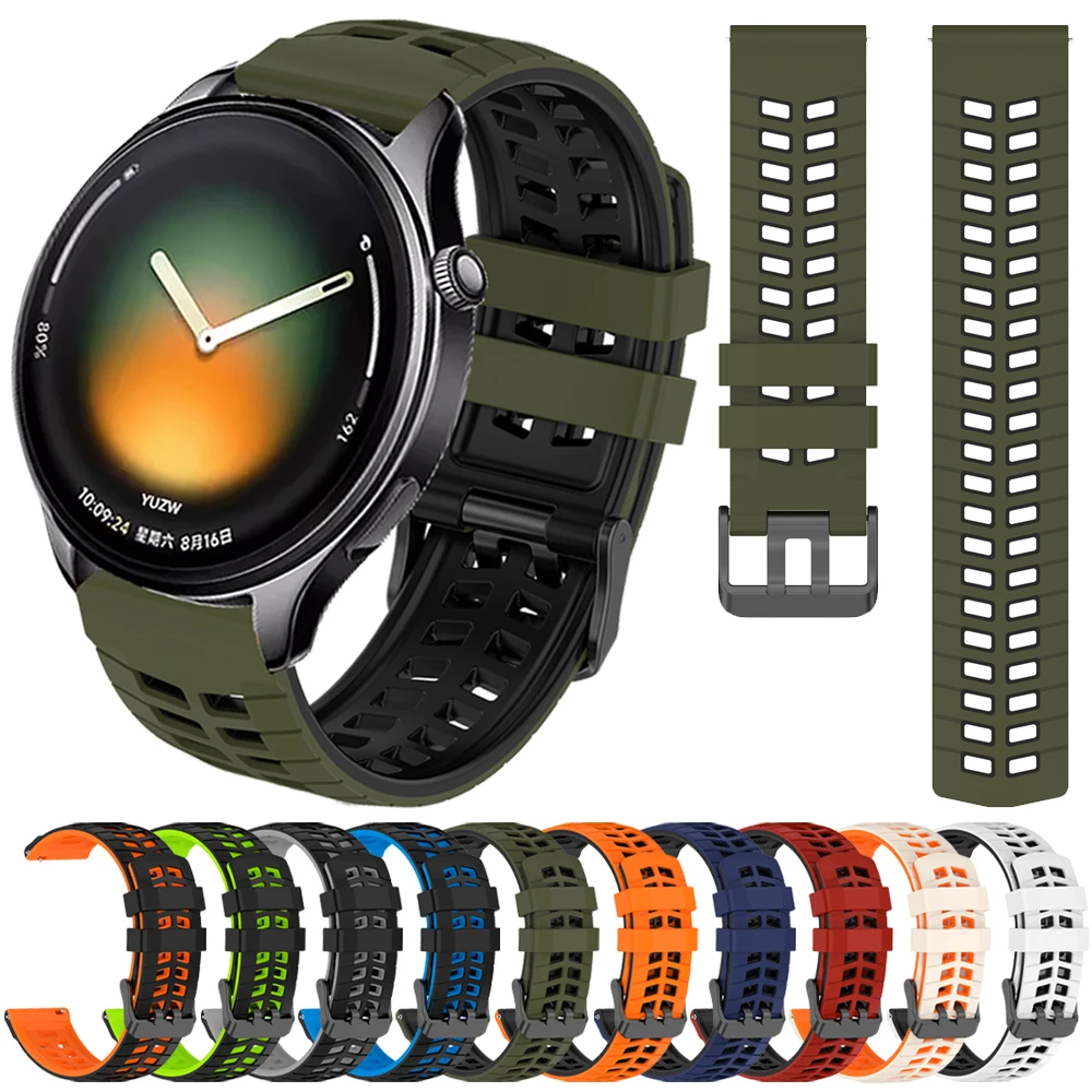 Correa de reloj de 22MM para Xiaomi Watch 5 2 Pro Mi Watch color 2/1, correa de silicona para reloj inteligente Xiaomi Watch S4 S3 S2 S1 Active