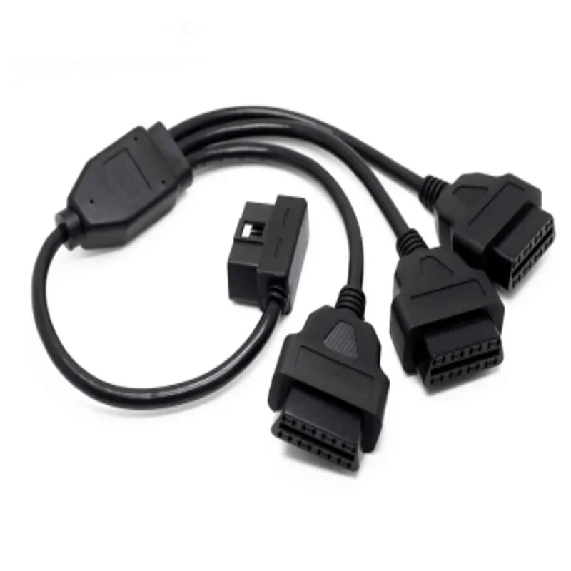 OBD2 16pin Male To 2 Female OBD Adapter Extension Cable Extend Connector for 12V Auto Car Scanner 16 Pin Core 2in1 Y Splitter