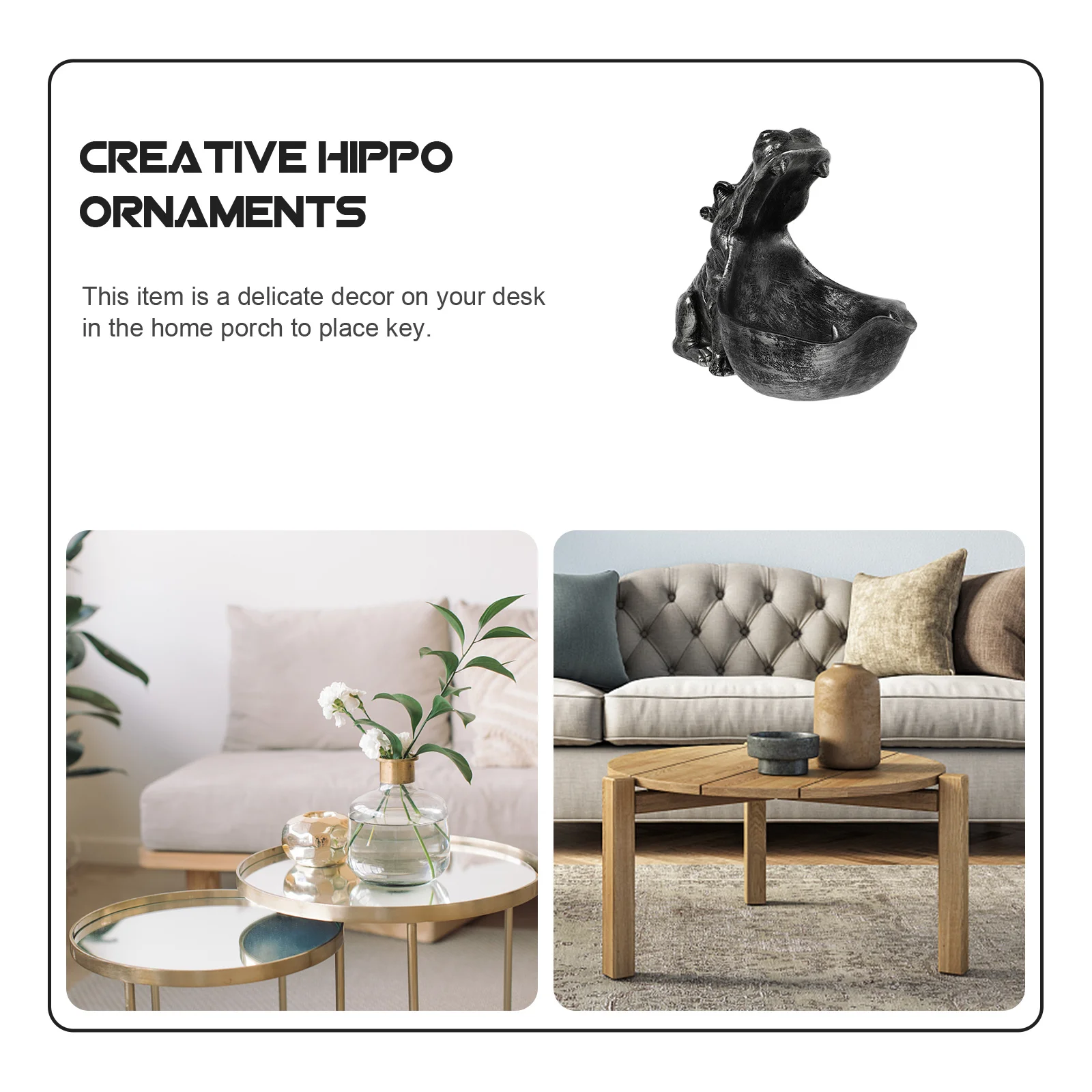 

Store Decor Hippo Cute Christmas Decorations Table Home Adornments Festival Gift Hippos Ornaments Key Storage Containers