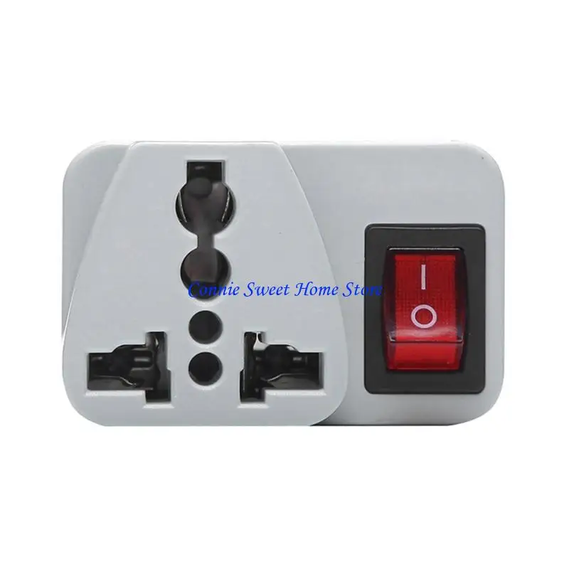 LXAF 6A UK Universal White Electrical Adapter Wall Socket Travel Portable Extension Outlet Converter Plug Socket with On / Off