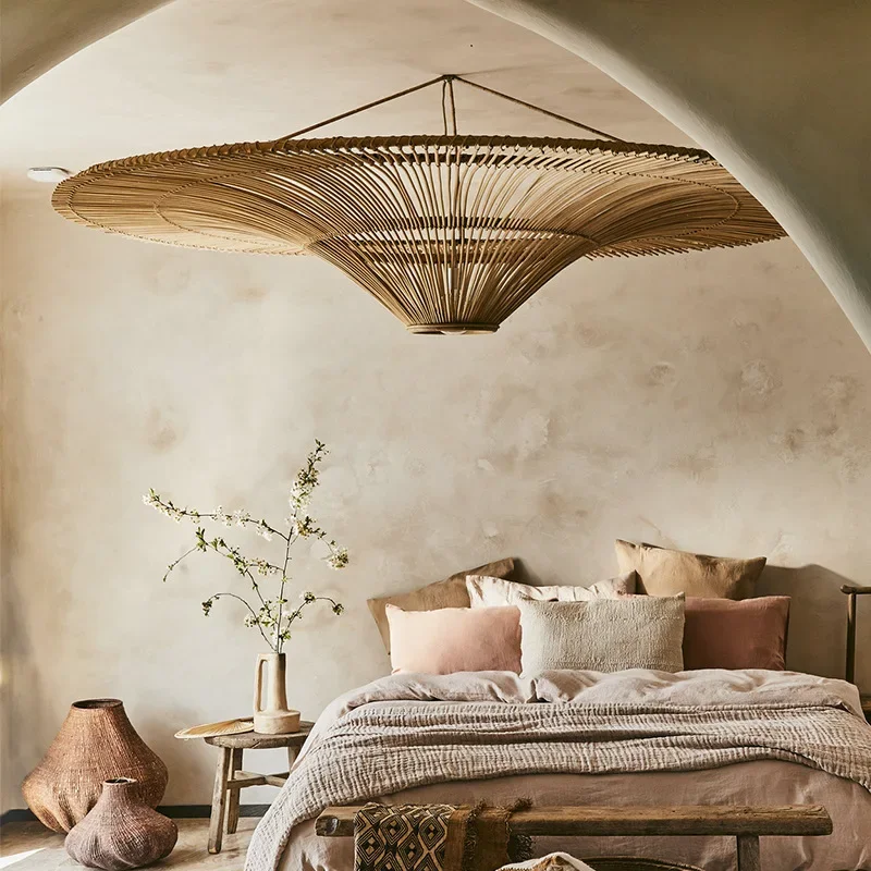 

2026 for Japanese Rattan Pendant Light Wabi Sabi Wicker Chandelier for Living Room Dining Room Kitchen Cafe Shop Restaurant