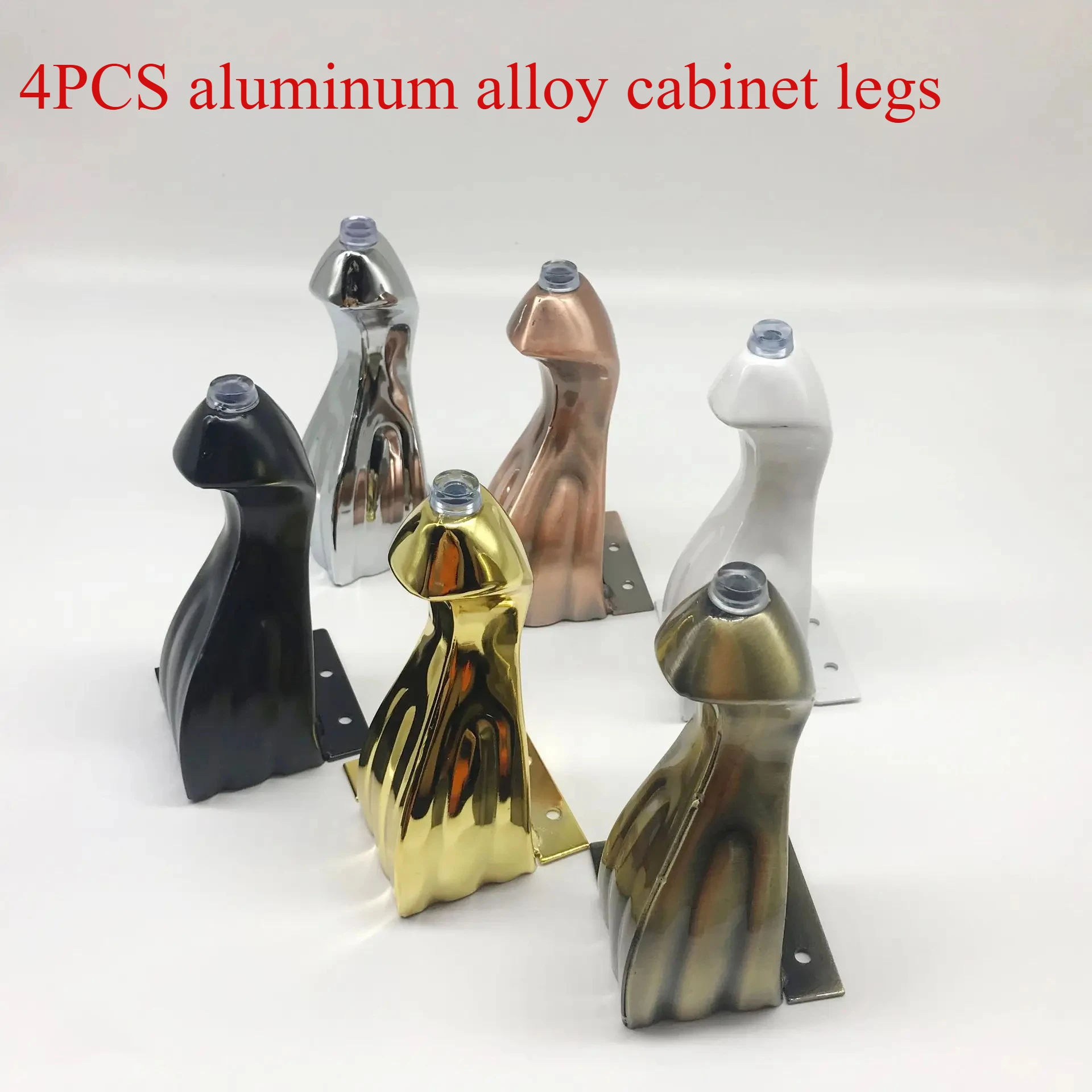 4pcs 알루미늄 합금 캐비닛 다리 침대 옆 캐비닛 다리 소파 커피 테이블 금속 안티 슬립 현대 지원 가구 다리