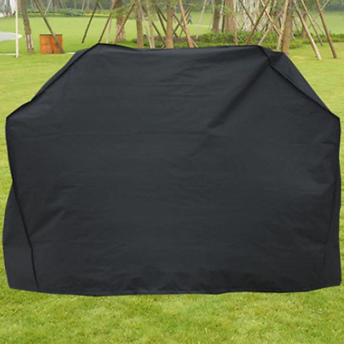 Bbq Grill Cover Waterproof Rectangular Gas Electric Barbecue Protective Cover Storage Bag Outdoor Rain Dust Leaves Black Xl