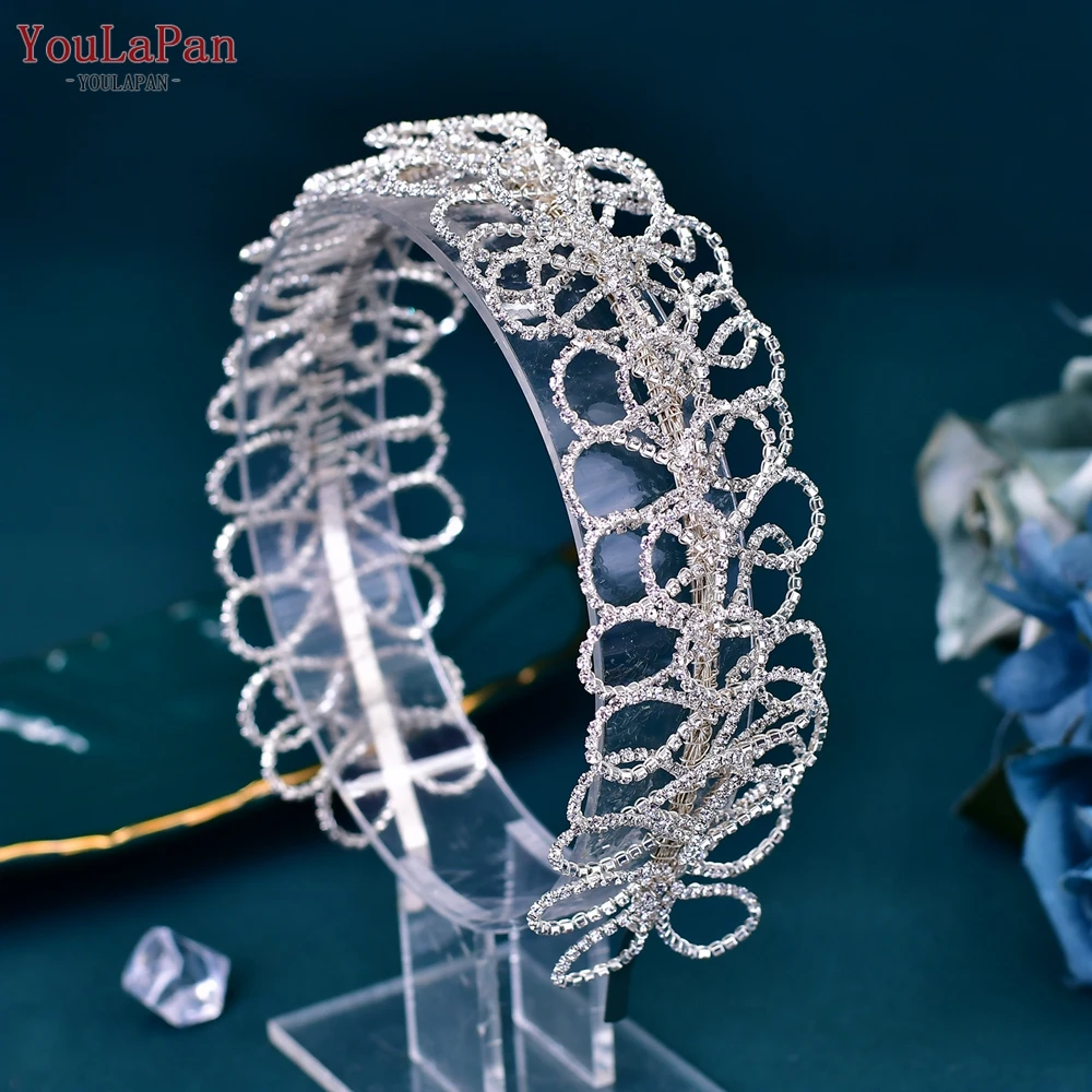 TOPQUEEN Beaded Flowers Headband Bridal Wedding Hair Accessories Handmade Beads Headwear Fashion Woman Party Hair Hoops HP583