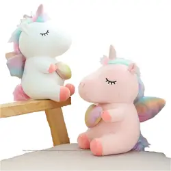 Fantastic 25cm Unicorn Plush Toy Rainbow With Wings Stuffed Soft Unicornio Doll Toys for girl Children Birthday Xmas Gift Pillow