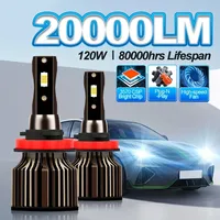 LED 9005/HB3 9006/HB4 9007 H13 H11 H7 H4 H3 H1 880 Car Bulbs 12V High Low Beam 20000LM 120W 6500K White Plug-N-Play 80000h amagi