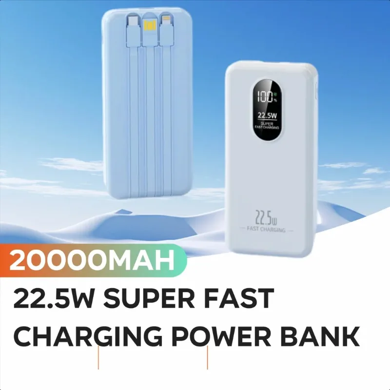 

New Model Comes with Its Own Cable 22.5W Super Fast Charging Power Bank 20000mAh Large-capacity Mobile Power Supply