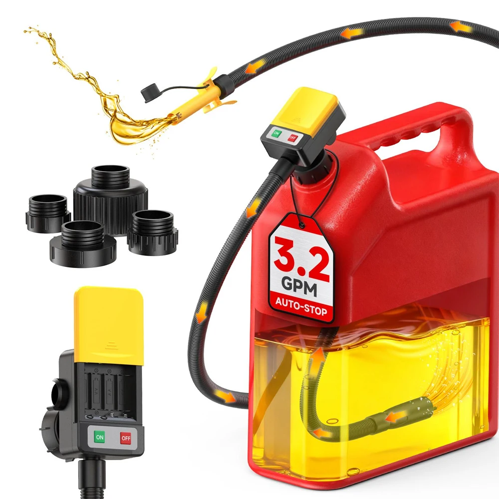 

Taskstar Oil Pump Fuel Transfer Pump 3.2GPM with 51" Hose Auto Transfer Pump with Auto-stop Sensor Leak Protection