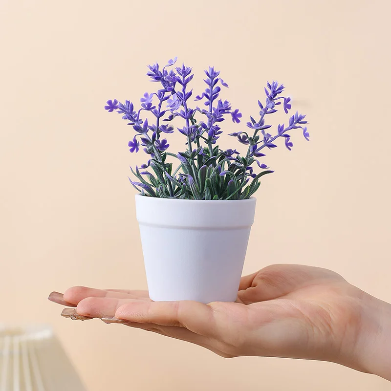 1 pz-14CM simulazione vaso di lavanda, decorazione della casa, decorazione del desktop dell\'ufficio, realistico, regali di inaugurazione della casa,