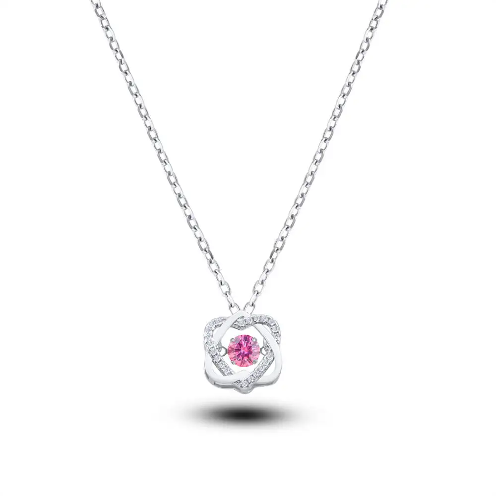 0.5 Carat Moissanite Women's Necklace D Color With Certificate 925 Sterling Silver Circulation Heart Pendant Necklace Minimalism 5