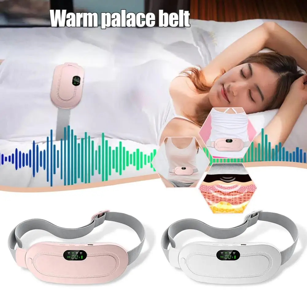 USB Menstruatie Baarmoeder Warme Riem Voor Vrouwen Buik Pijnbestrijding 5-versnelling Elektrische Verwarming Pad Trillingen Buik Taille Massager Br E4U3