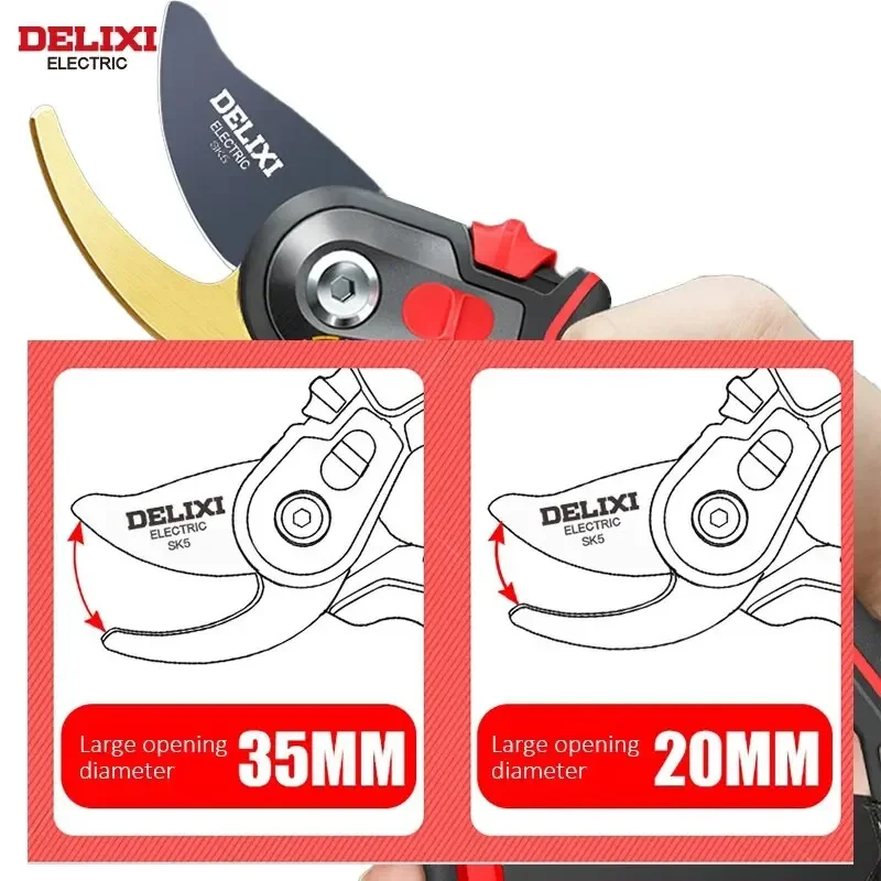 DELIXI ELECTRIC Pruning Shear Garden Tools SK5 Alloy Steel Forging Durable Labor Saving Scissors Gardening Sharp Branch Pruners