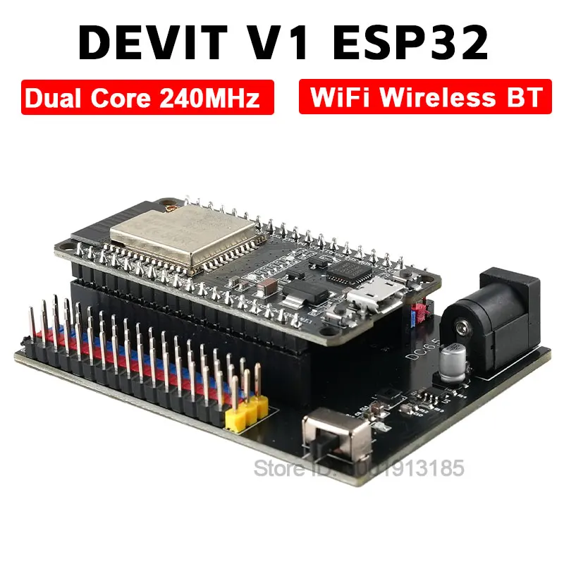 ESP32 DevKit V1 Development Board 2.4GHz WiFi Wireless BT 36 Pin Dual Core MCU Module Compatible with Arduino DIY IoT Project