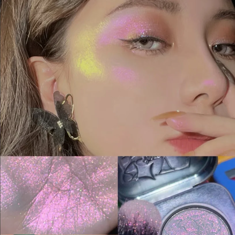 Kaleidos Chameleon Highlighter Powder Diamond Facial Brightening With Fine Shimmer Highlights Glitter Long Lasting Eye Shadow