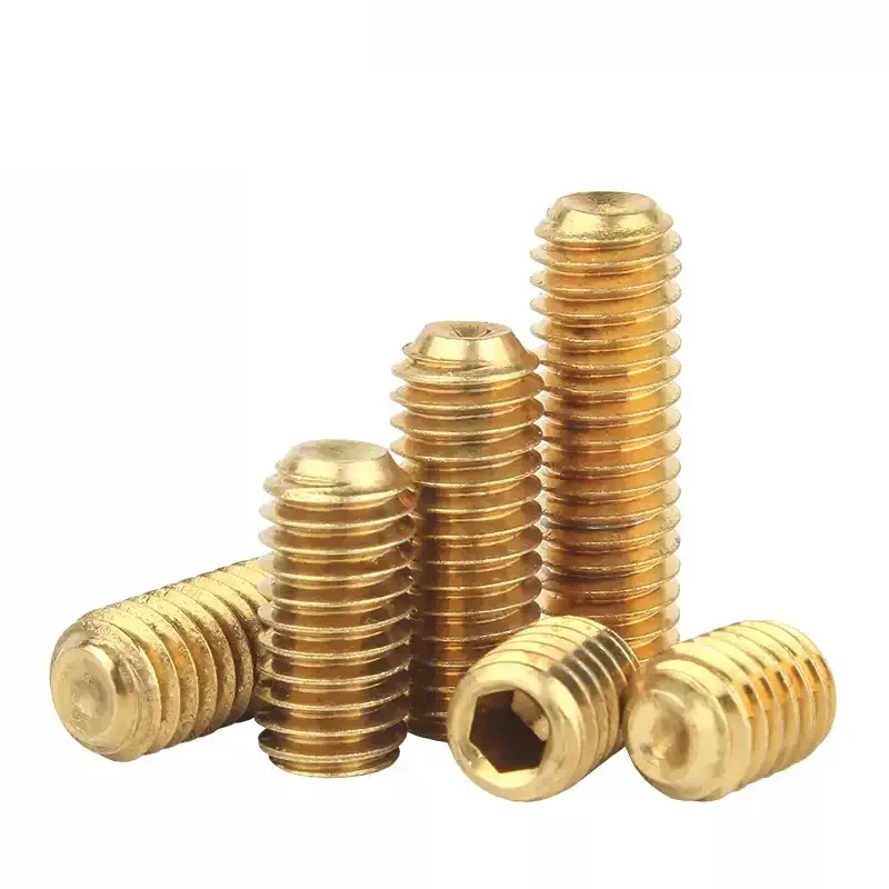 M2 M2.5 M3 M4 M5 M6 M8 M10 M12 DIN916 النحاس عرافة مجموعة مقابس المسمار كأس نقطة نكش مسامير الربط أقل ألين نكش الترباس #3