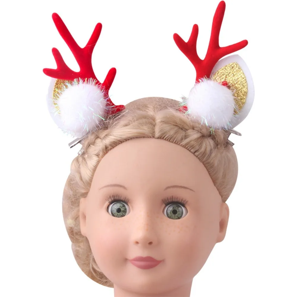 

Christmas Suit American Clothes Two Elk Hairpins Dress Set Clothes Christmas Cute Long Sleeved Dresses 18 Inch Girl