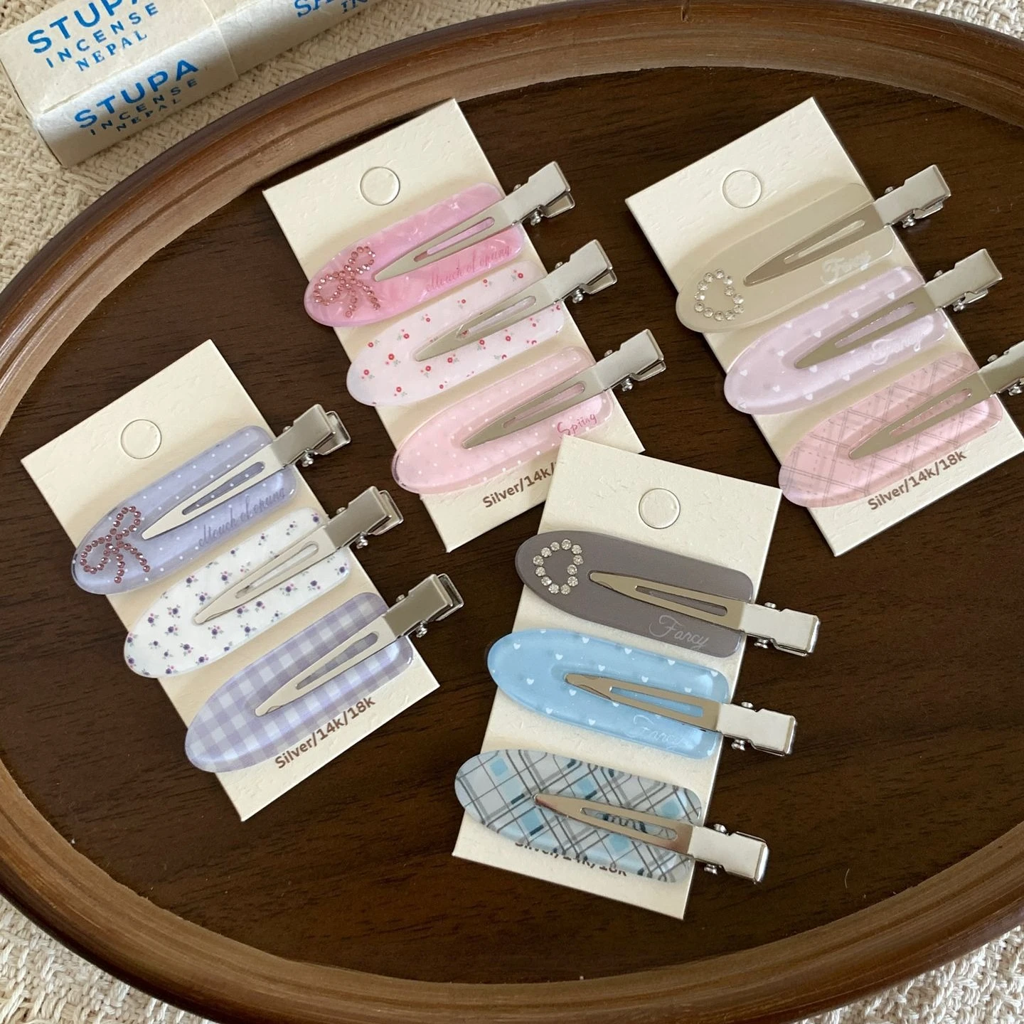 

Rhinestone Floral Hair Clips Set No Slip Side Clips Colorful Hairpins with Bow Multicolor Hairpins Sets Girl Hair Accessoires