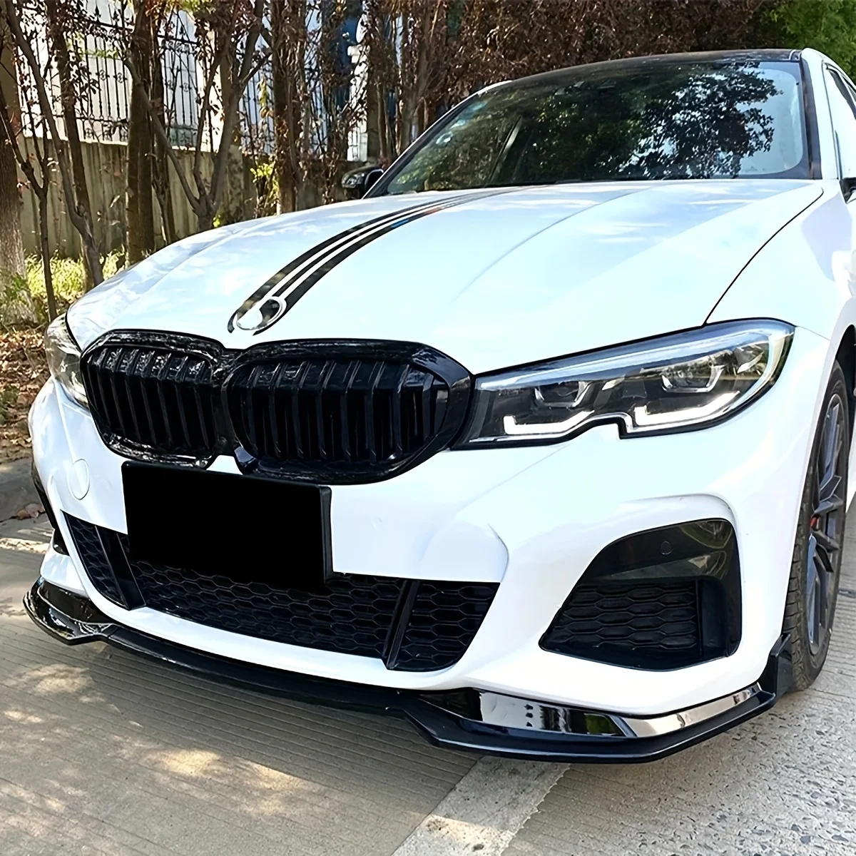 جديد سيارة الجبهة الوفير الفاصل الشفاه لسيارات BMW 3 سلسلة G20 G21 320i 330i 2019-2022 M نمط الجبهة الناشر الحرس طقم الجسم غطاء #4