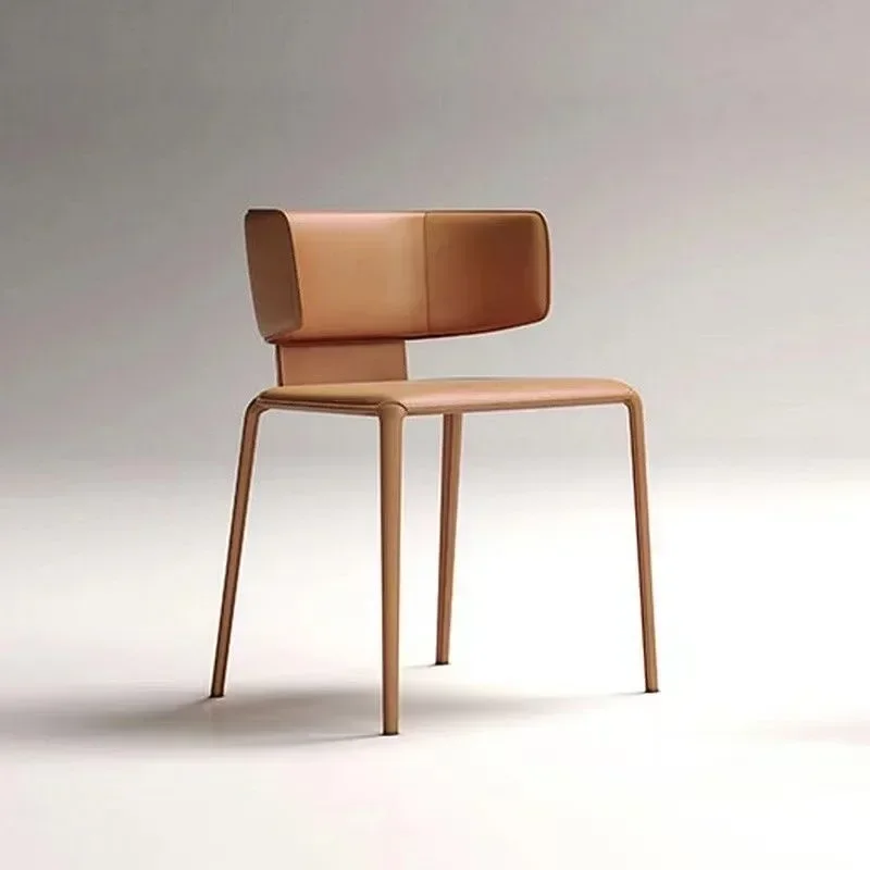 

l For Italian light luxury Leather designer dining chair Modern desk simple home dining room dresser chair