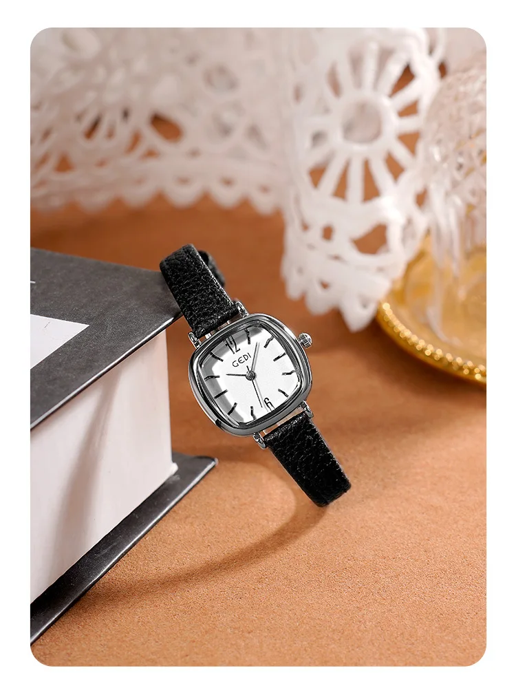 Goldie Simple High Beauty Ankela Red Student Watch Small, Exquisite, High Grade Women's Belt Quartz Watch 61018-1