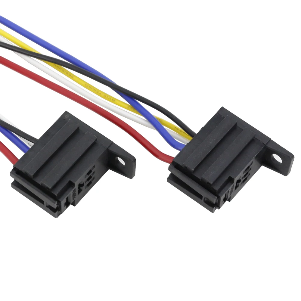 4/5Pin samochodowe fioletowe gniazdo przekaźnika z przewodem z zaciskiem 12V/24V30A zmodyfikowane nylonowe trudnopalne części samochodowe