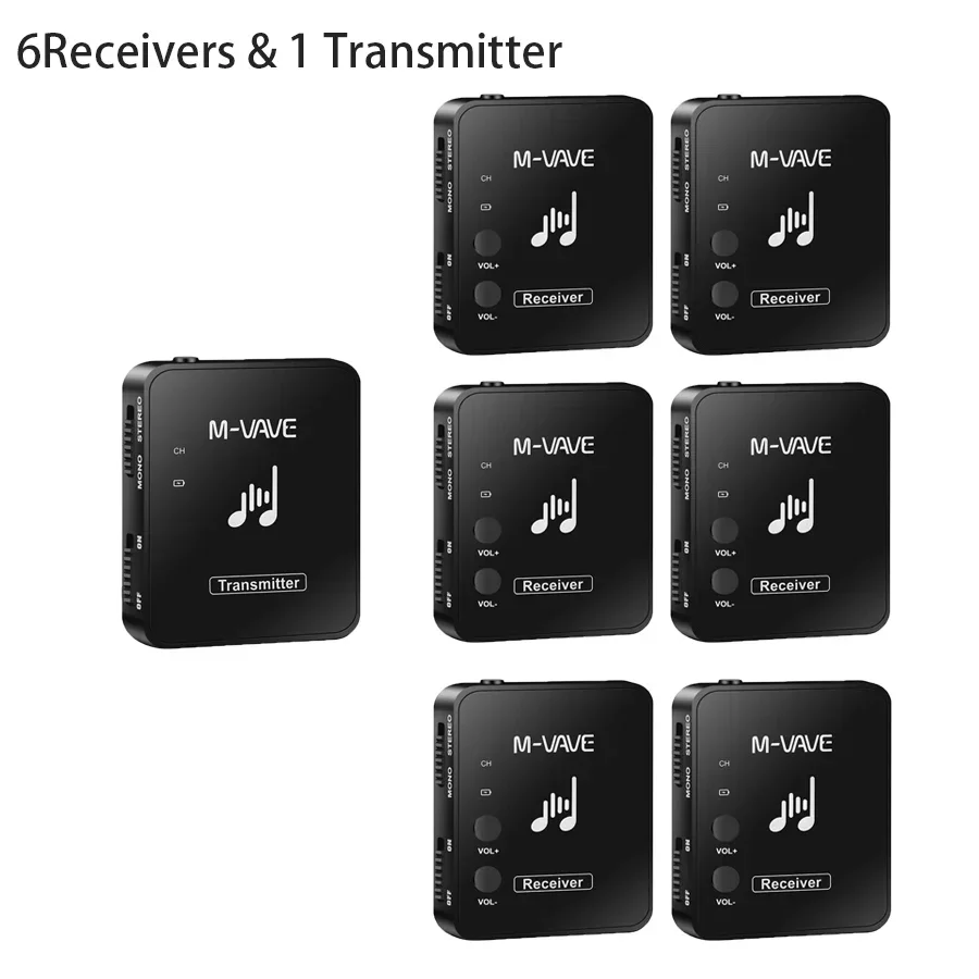 

M-vave WP-10 2.4G Wireless Earphone Monitor with Volume Button Rechargeable Transmitter Receiver Support Stereo Mono