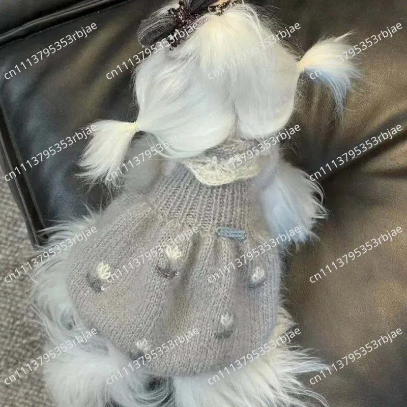 Pet Cat Dog Sweater Winter Clothes Warm Knitted Wear for Small Breed Teddy Bichon Schnauzer