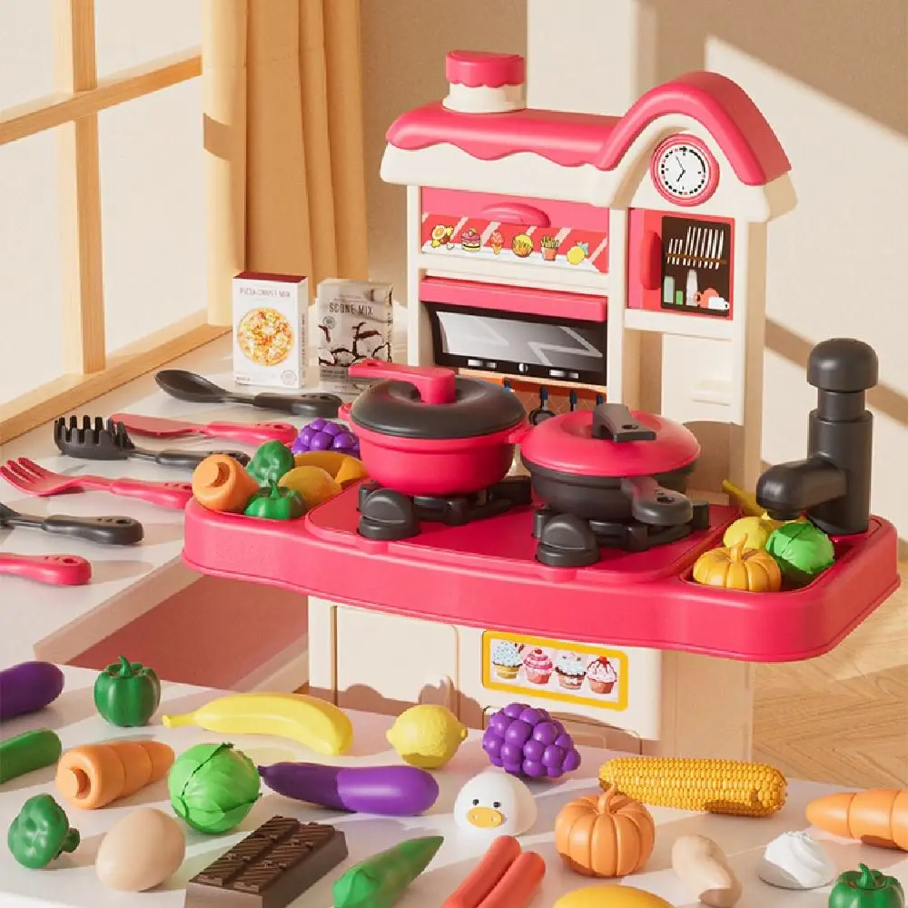Creative Simulation Kitchen Play DIY Montessori Pretend Cooking Colorful Interactive Imitation Cooking Set